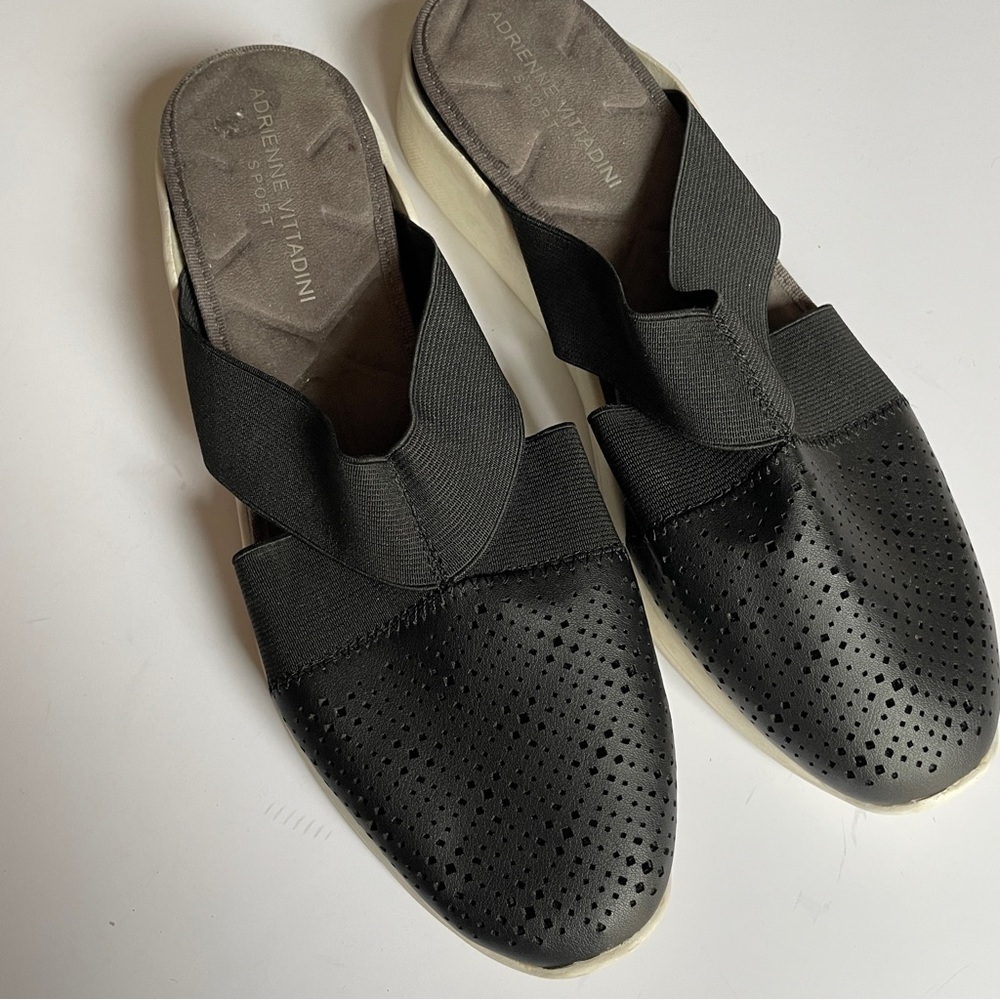 Adrienne Vittadini Black Slip On Mules Kyle Shoes - Picture 5 of 12